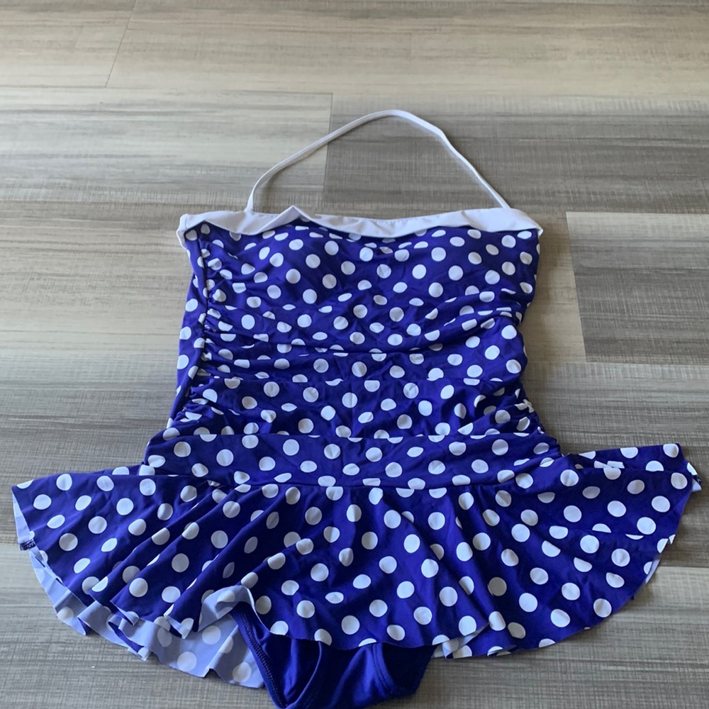 Blue and white polka dot bikini by Chaps